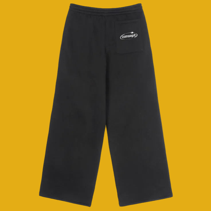 Thick straight leg joggers (black)