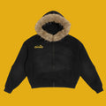 Sun Fade Boxy Detachable Fur Hoodie