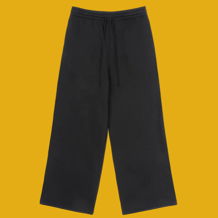Thick straight leg joggers (black)